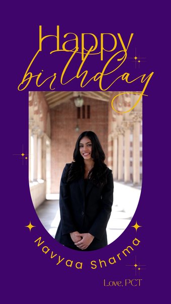 Happy birthday story graphic for Navyaa Sharma
