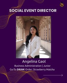 Social Event Director, Angelina Gaol
